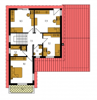 Plan de sol du premier étage - TREND 296